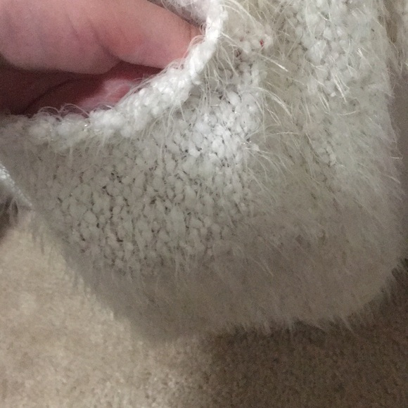 Hollister XS/S White Shimmer Sweater Cardigan - Picture 3 of 4